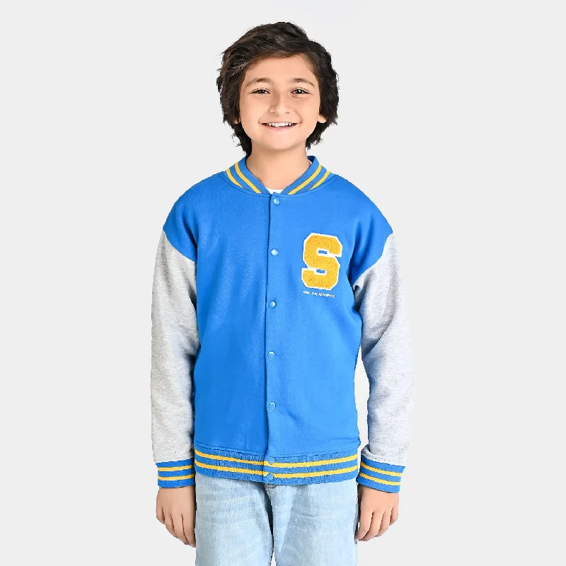 men's rain jackets -Boys Fleece Jacket The Hedgehog-Blue