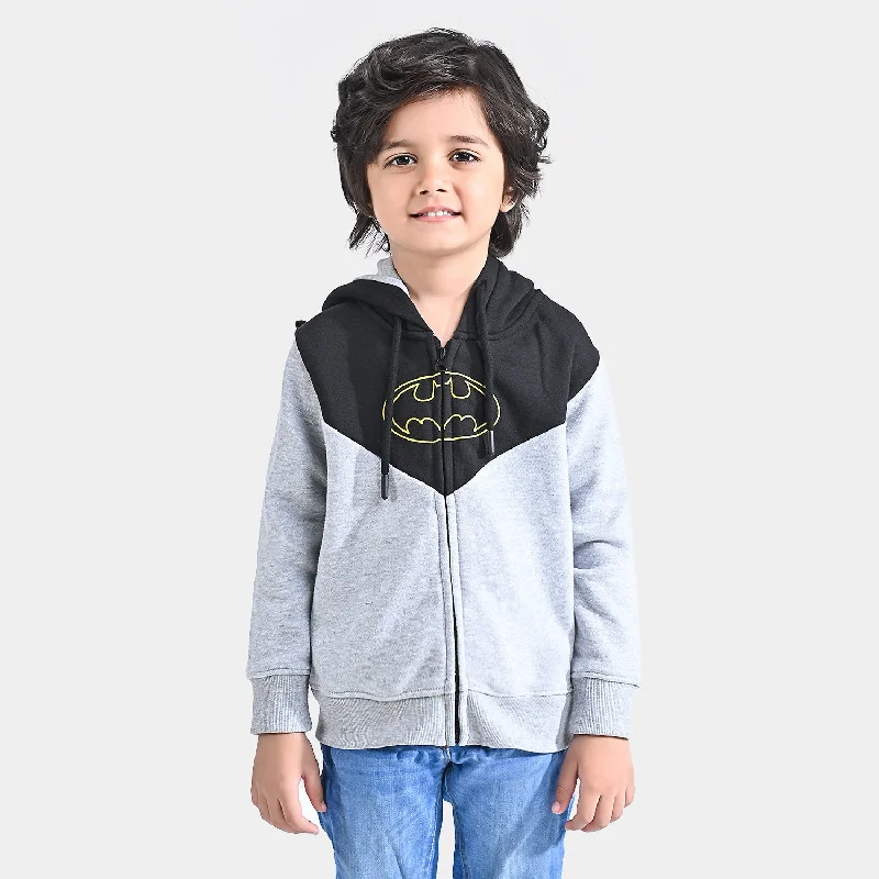 men's down-filled jackets -Boys Fleece Knitted Hooded Jacket