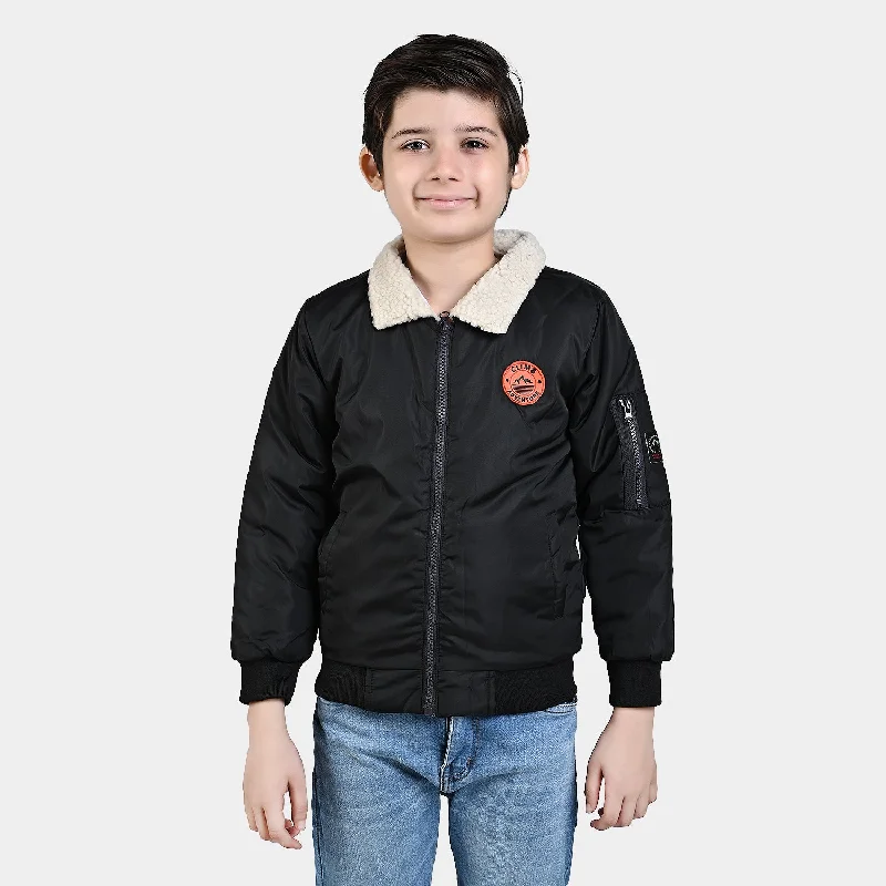 men's parkas -Boys Mix taffeta Quilted Jacket Wild Free-BLACK