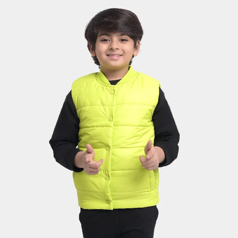 men's softshell jackets -Boys Puffer Jacket taffeta Stay Original S/L-Green