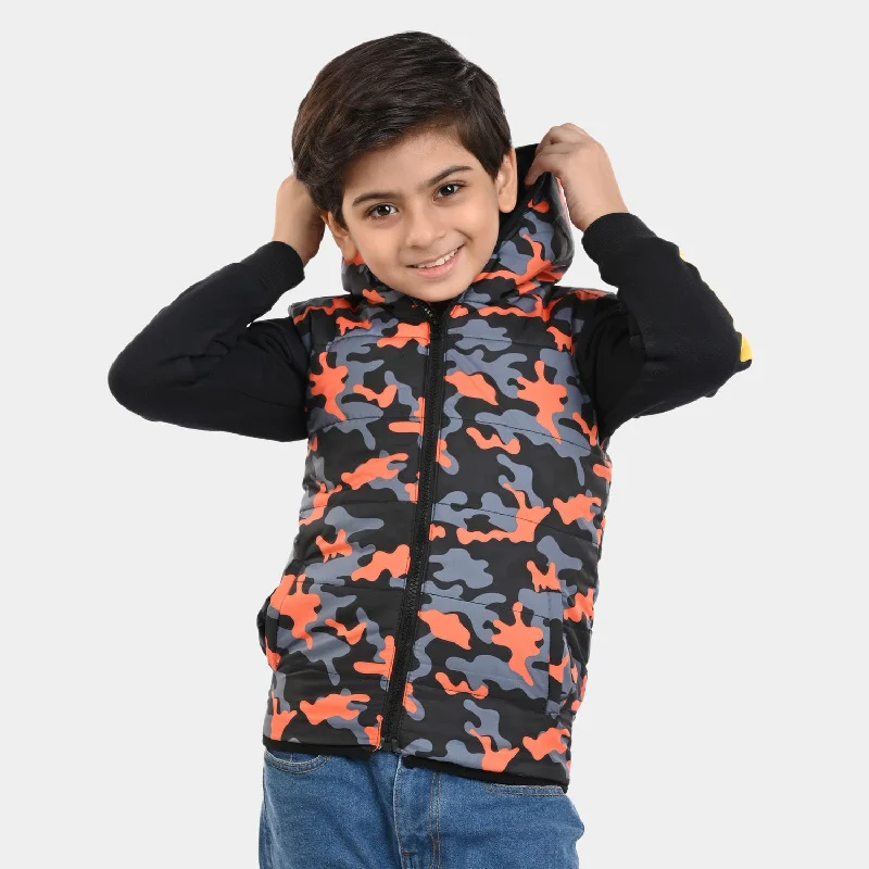 men's zip-up jackets -Boys taffeta Quilted Jacket Polish - Camo