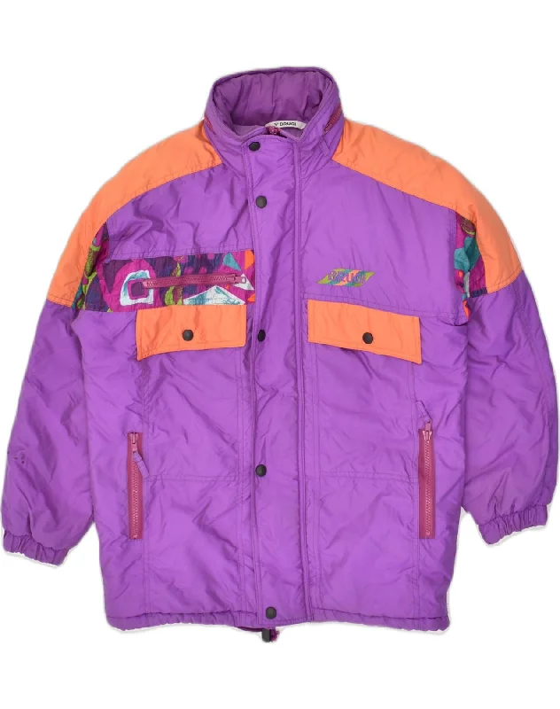 men's quilted jackets for rain -BRUGI Boys Windbreaker Jacket 12-13 Years Purple Colourblock