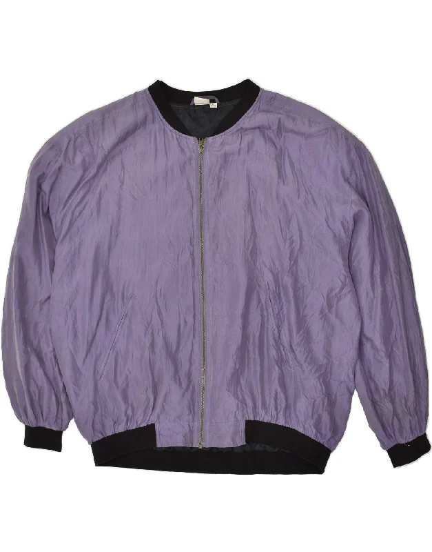 men's varsity jackets -C&A Mens Bomber Jacket UK 42 XL Purple Silk