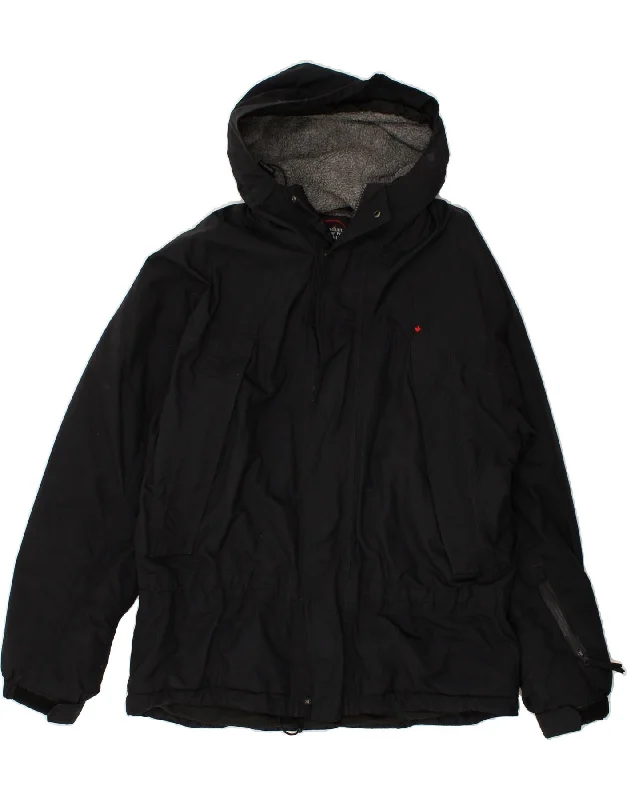 men's fleece jackets -CANADIAN Mens Hooded Rain Jacket UK 38 Medium Black Nylon