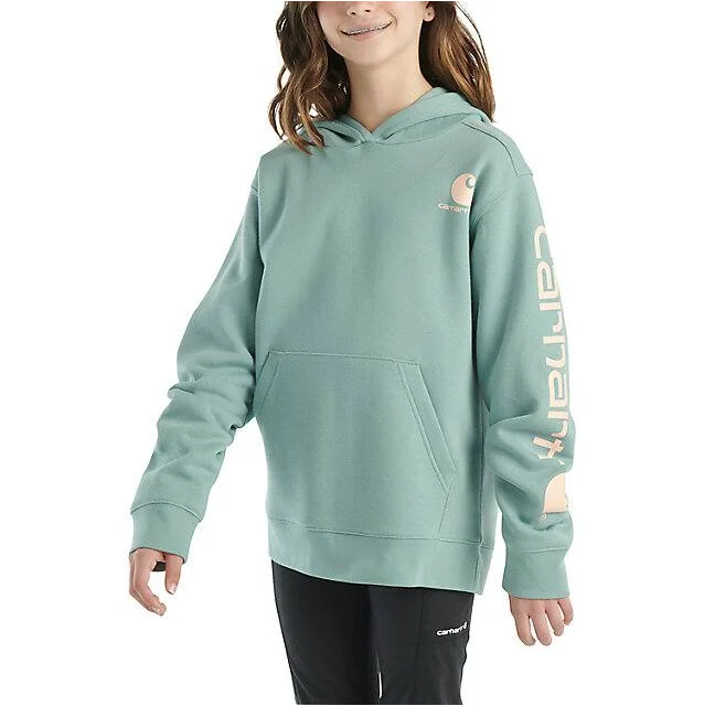 men's hoodie with pockets -Girls' Long-Sleeve Graphic Sweatshirt - Patina