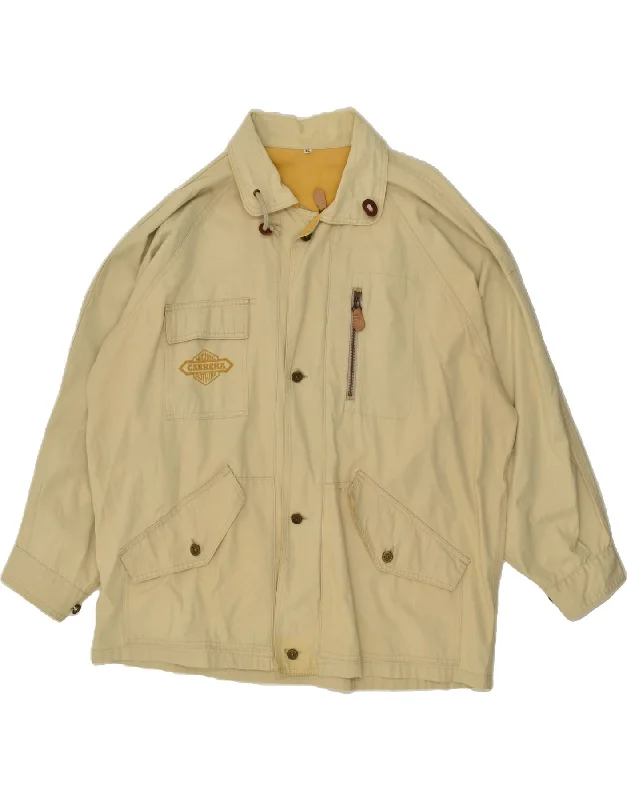 men's rugged jackets -CARRERA Mens Loose Fit Utility Jacket UK 42 XL Beige Cotton