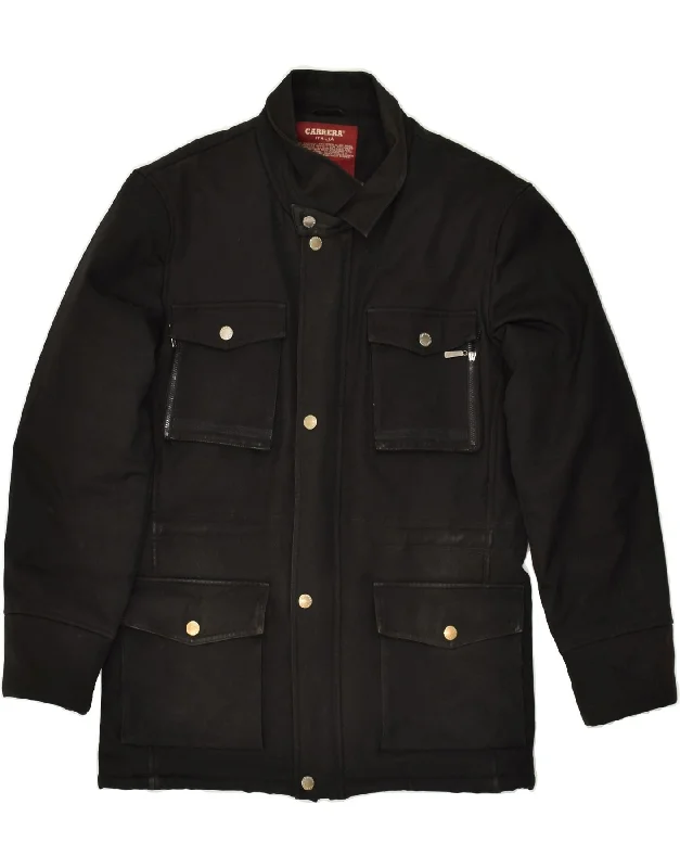 men's down jackets -CARRERA Mens Utility Jacket UK 38 Medium Black Polyester