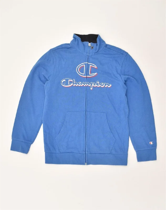 men's everyday jackets -CHAMPION Boys Graphic Tracksuit Top Jacket 11-12 Years Large Blue