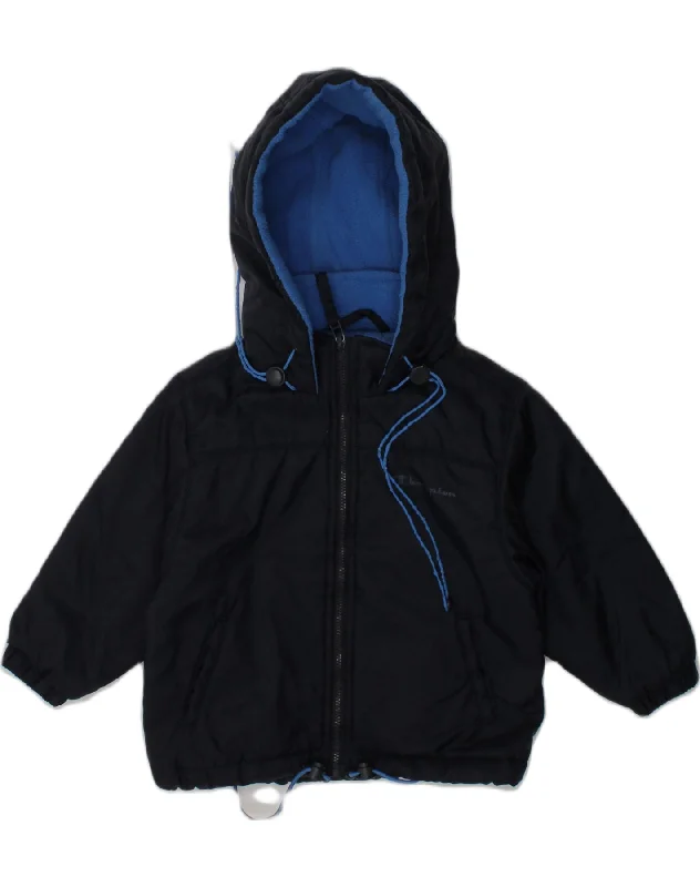 men's parkas -CHAMPION Boys Hooded Rain Jacket 8-9 Years Navy Blue Nylon