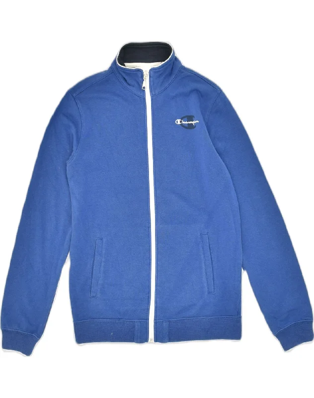 men's high-performance jackets -CHAMPION Boys Tracksuit Top Jacket 11-12 Years Large Blue