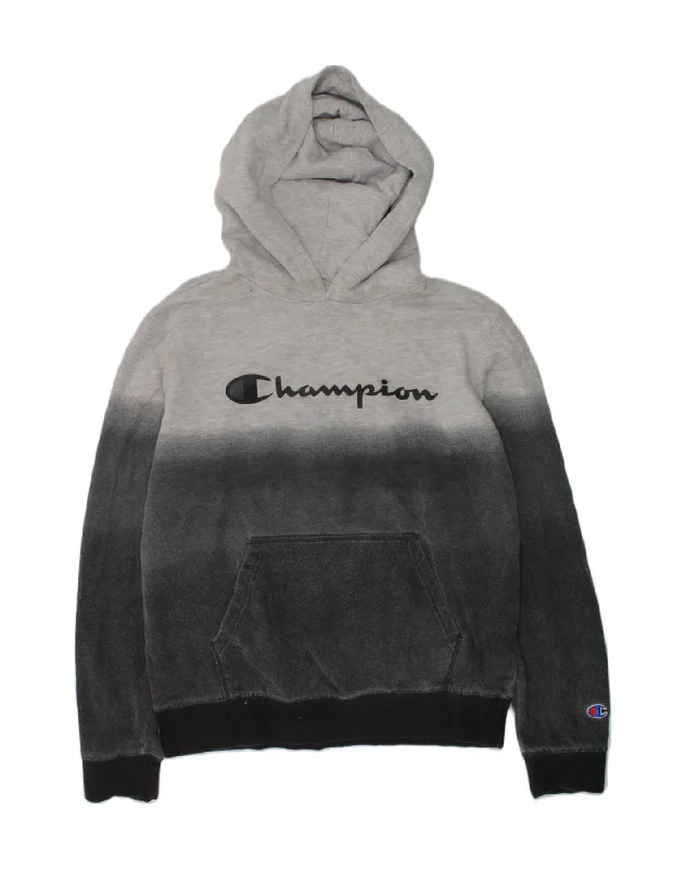 men's hoodie sweatshirt -CHAMPION Girls Graphic Hoodie Jumper 15-16 Years XL Grey Tie Dye Cotton