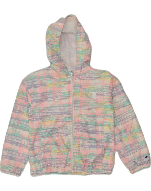 men's outdoor adventure jackets -CHAMPION Girls Hooded Rain Jacket 13-14 Years XL Multicoloured Polyester