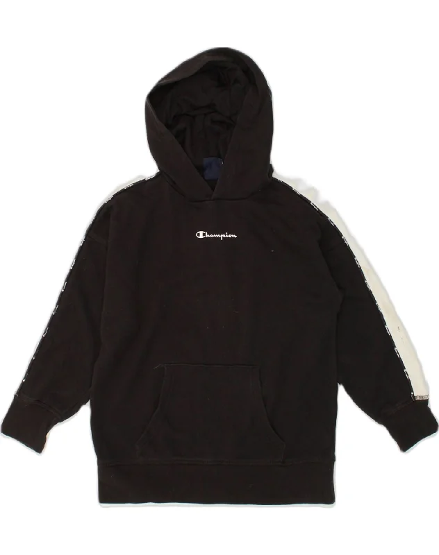 men's lightweight sweatshirts -CHAMPION Girls Hoodie Jumper 7-8 Years Small Black Cotton