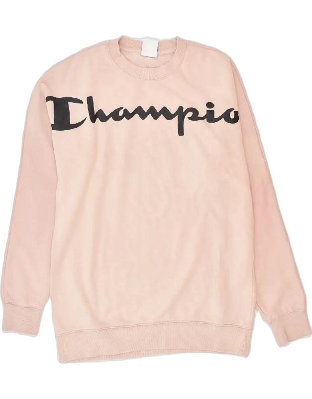 men's graphic sweatshirts with hoods -CHAMPION Girls Sweatshirt Jumper 13-14 Years XL Beige Cotton