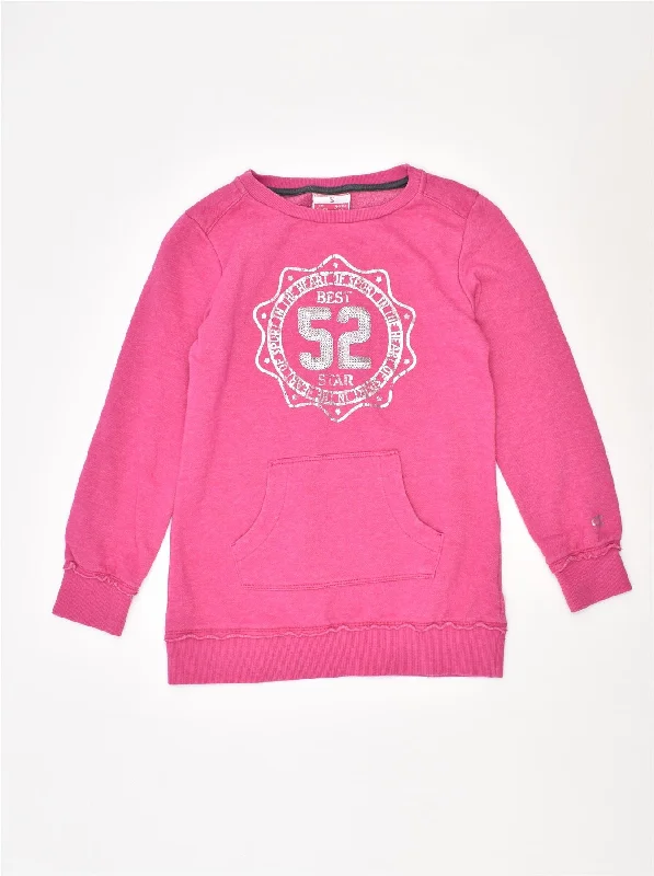 men's cotton hoodies -CHAMPION Girls Sweatshirt Jumper 7-8 Years Small Pink Cotton