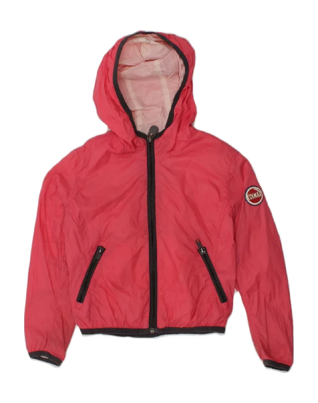 men's vintage jackets -COLMAR Girls Hooded Rain Jacket 3-4 Years Red Nylon