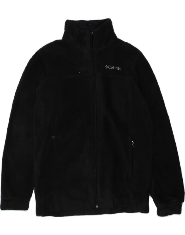 men's hooded jackets -COLUMBIA Boys Fleece Jacket 10-11 Years Medium  Black Polyester