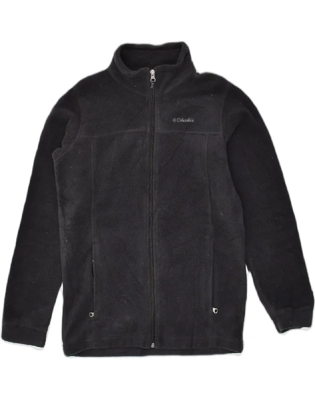 men's tailored outdoor jackets -COLUMBIA Boys Fleece Jacket 14-15 Years Large Black Polyester