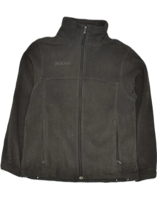 men's parka jackets for cold weather -COLUMBIA Boys Fleece Jacket 15-16 Years Black Polyester