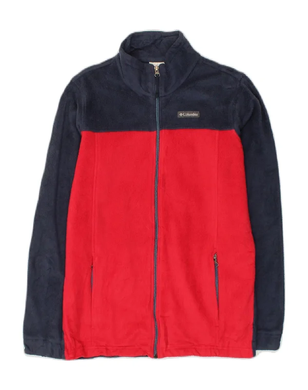 men's bomber jackets -COLUMBIA Boys Fleece Jacket 15-16 Years XL Red Colourblock Polyester