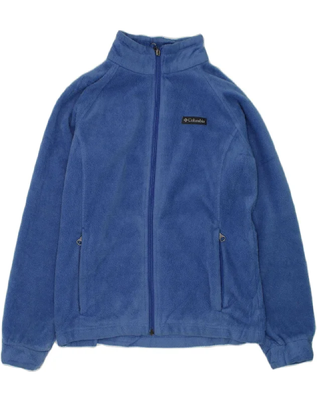 men's padded jackets -COLUMBIA Girls Fleece Jacket 14-15 Years Large Blue Polyester