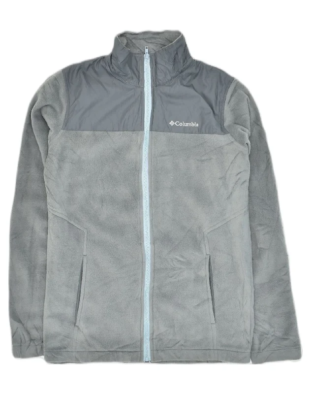 men's tailored outdoor jackets -COLUMBIA Girls Fleece Jacket 15-16 Years XL Grey Polyester