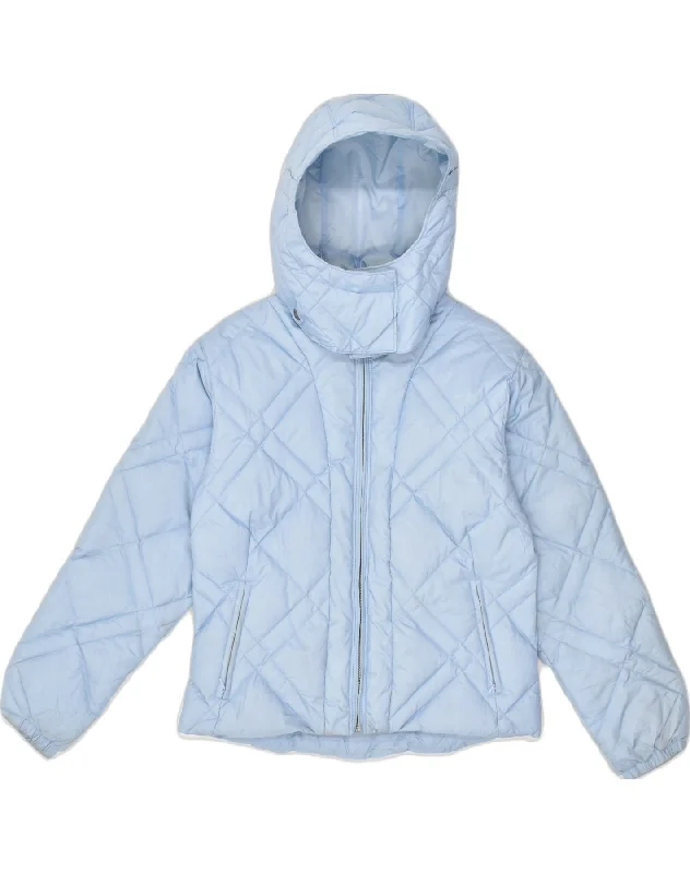 men's travel jackets -COLUMBIA Girls Hooded Quilted Jacket 14-15 Years Blue Polyester