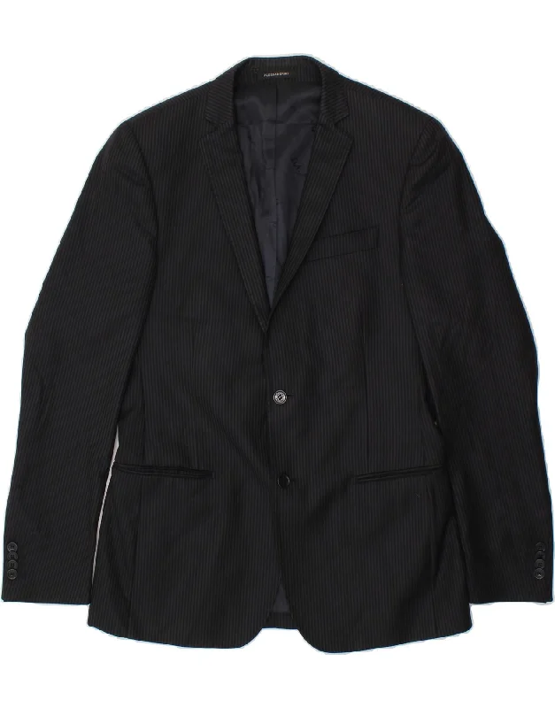 men's formal winter jackets -DANIELE ALESSANDRINI Mens 2 Button Blazer Jacket IT 48 Medium Black