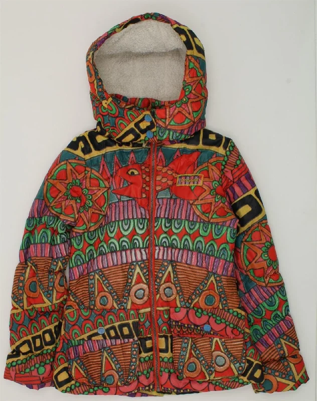 men's stylish denim jackets -DESIGUAL Girls Hooded Windbreaker Jacket 11-12 Years Multicoloured