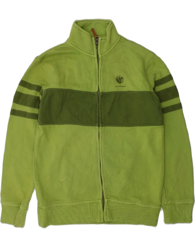 men's lightweight outdoor jackets -FAT FACE Boys Tracksuit Top Jacket 12-13 Years Green Colourblock Cotton