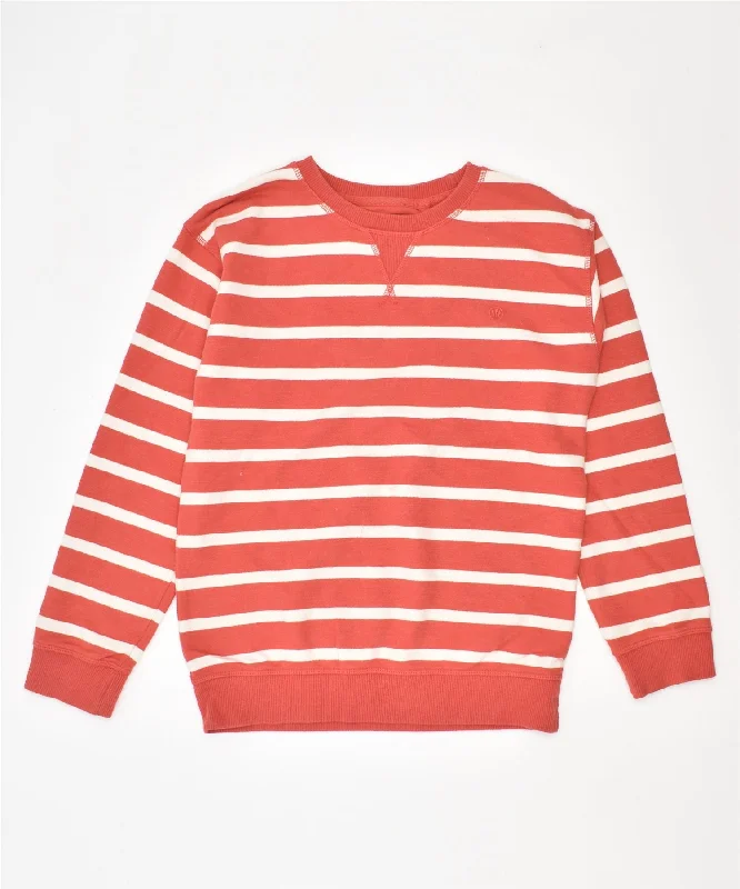 men's cotton blend hoodies -FAT FACE Girls Sweatshirt Jumper 10-11 Years Red Striped