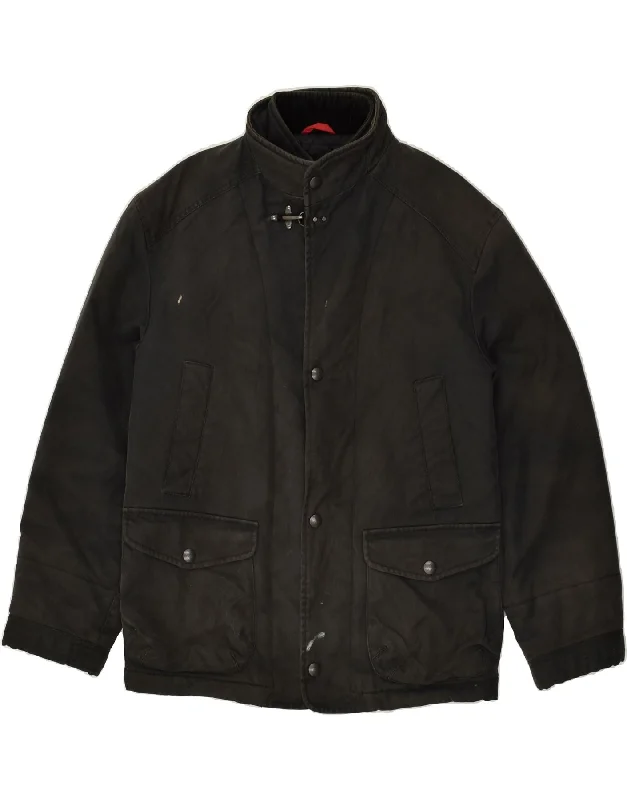 men's weather-resistant jackets -FAY Mens Windbreaker Jacket UK 36 Small Black Cotton