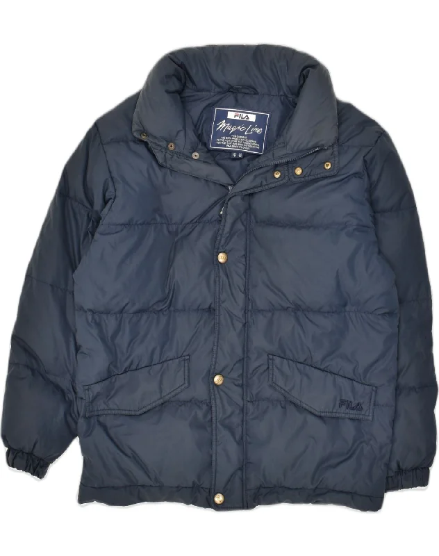 men's rugged jackets -FILA Boys Padded Jacket 13-14 Years Navy Blue Polyamide