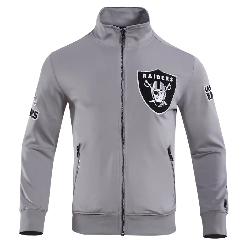 men's stylish outdoor jackets -NFL OAKLAND RAIDERS CLASSIC MEN'S TRACK JACKET (GRAY)