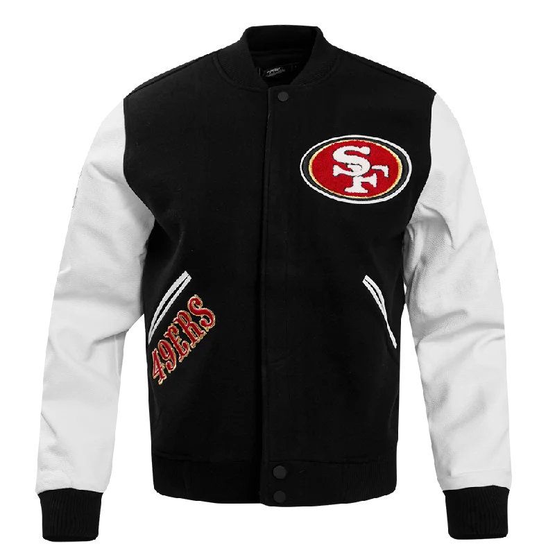 men's professional jackets -NFL SAN FRANCISCO 49ERS CLASSIC WOOL MEN'S VARSITY JACKET (BLACK/WHITE)