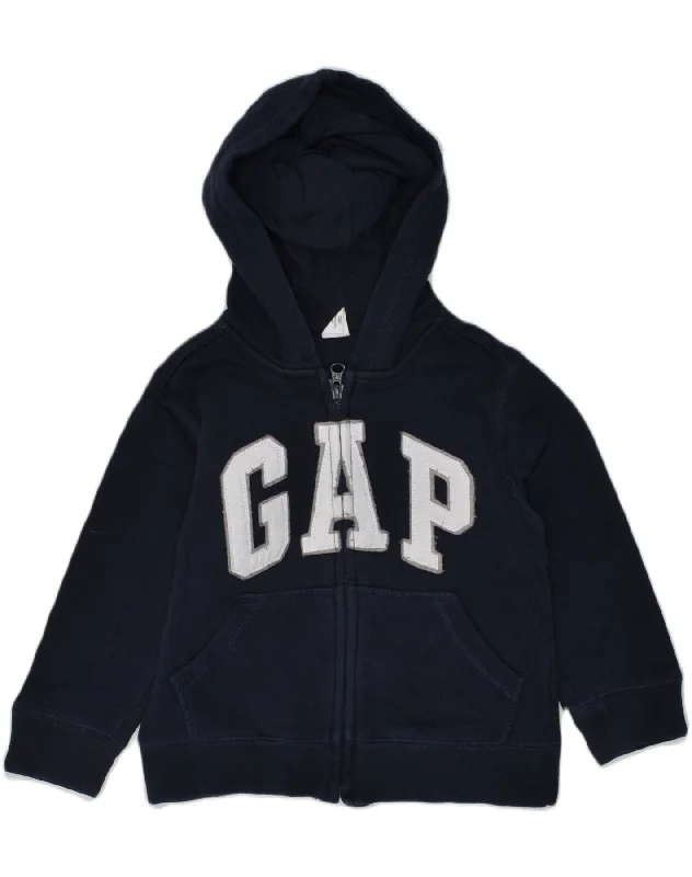 men's lightweight cotton hoodie -GAP Boys Graphic Hoodie Jumper 3-4 Years Navy Blue Cotton