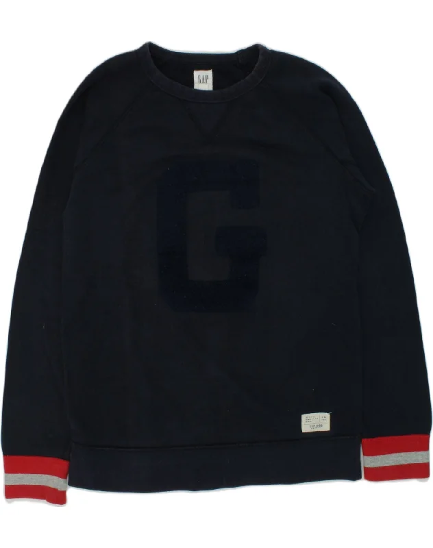 men's casual sweatshirts -GAP Boys Sweatshirt Jumper 14-15 Years 2XL Black Cotton