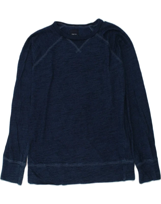 men's eco-friendly sweatshirt hoodies -GAP Boys Sweatshirt Jumper 14-15 Years 2XL Navy Blue Flecked Polyester