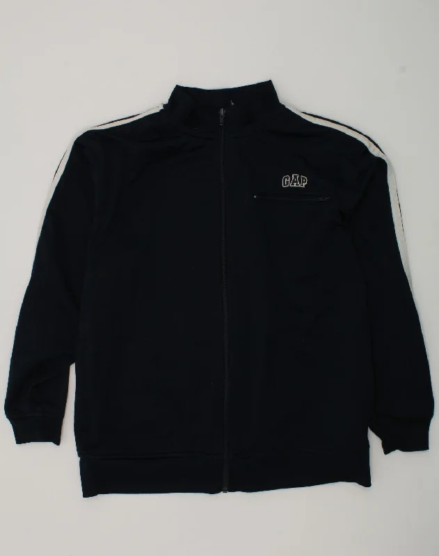 men's outdoor fleece jackets -GAP Boys Tracksuit Top Jacket 11-12 Years XL Navy Blue Polyester