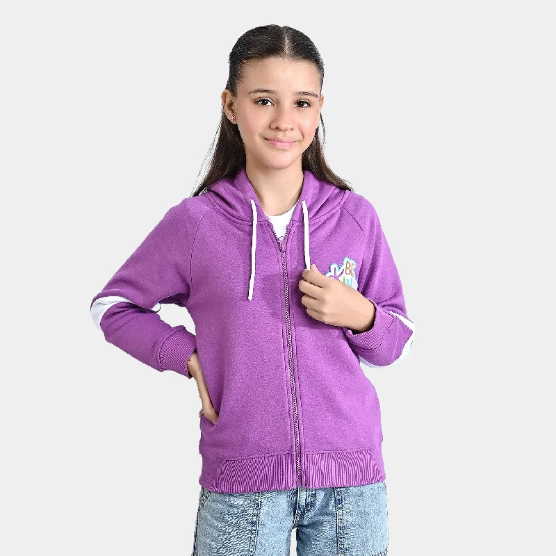 men's formal winter jackets -Girls Fleece Knitted Jacket Be Kind