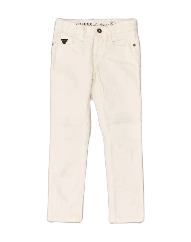 GUESS Boys Straight Jeans 5-6 Years W22 L21 White Cotton