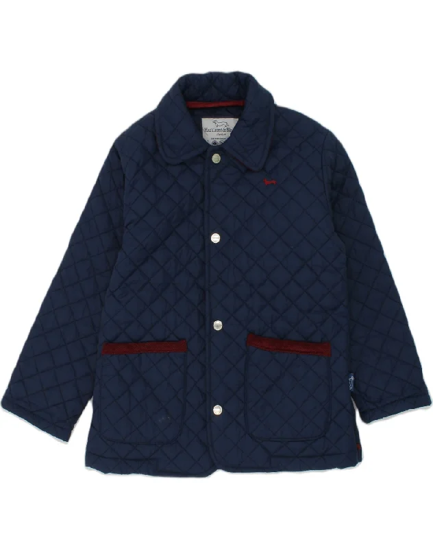 men's zip-up hooded jackets -HARMONT & BLAINE Boys Quilted Jacket 5-6 Years Navy Blue Polyester