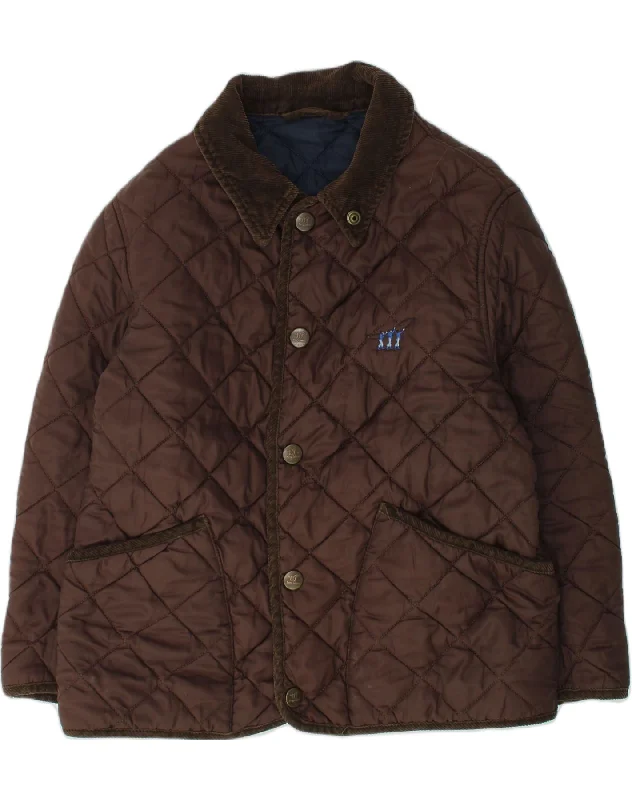 men's slim-fit jackets for work -HENRY COTTONS Boys Quilted Jacket 7-8 Years Brown Nylon