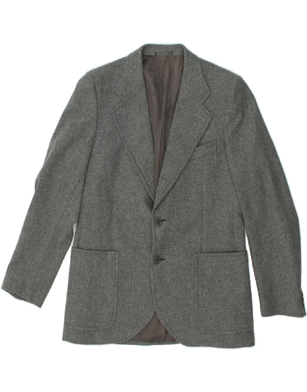 men's fashionable winter jackets -HIGH SKY Mens 2 Button Blazer Jacket UK 38 Medium Grey