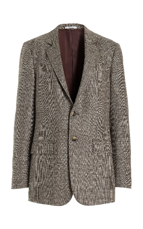 men's workwear jackets -Irving Jacket in Chocolate Virgin Wool Tweed