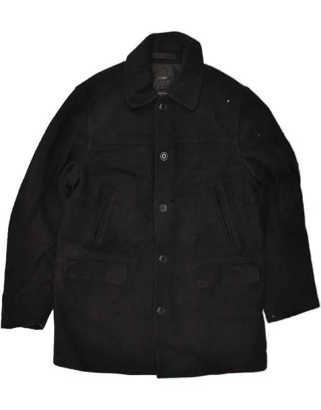 men's padded jackets -J. CREW Mens Slim Utility Jacket UK 40 Large Black Wool