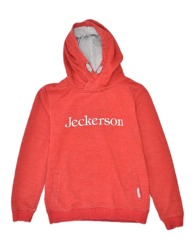 men's hoodie for sports activities -JECKERSON Boys Graphic Hoodie Jumper 11-12 Years Red