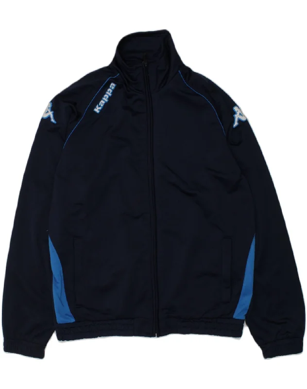 men's windproof jackets -KAPPA Boys Tracksuit Top Jacket 11-12 Years Navy Blue Polyester