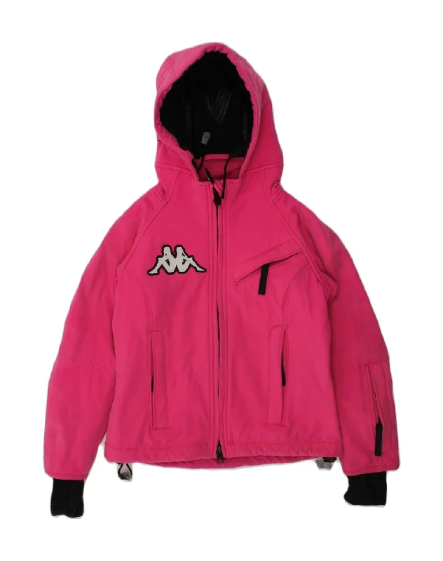 men's formal winter jackets -KAPPA Girls Hooded Windbreaker Jacket 7-8 Years Pink Polyester