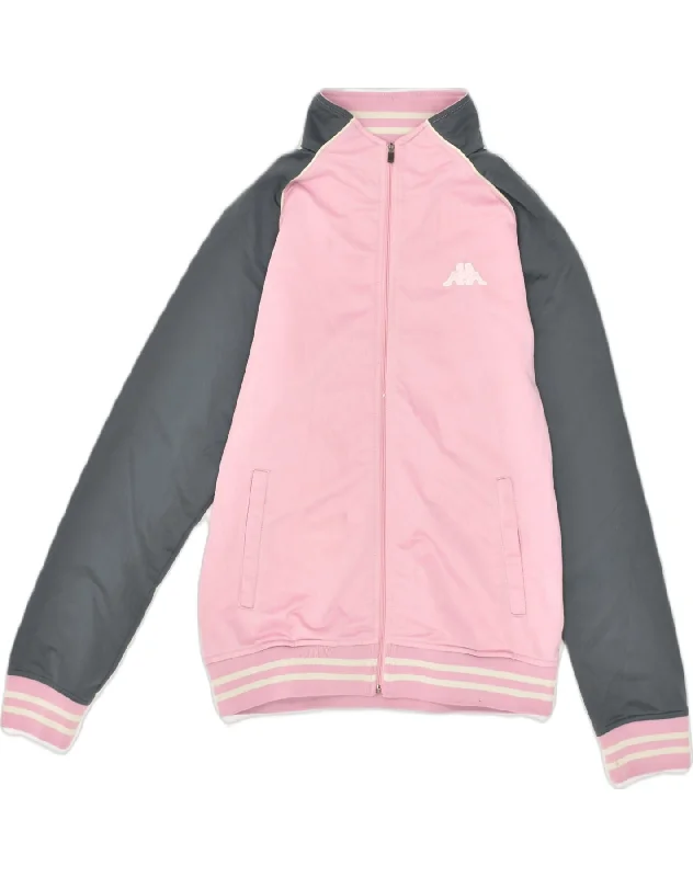 men's quilted jackets for rain -KAPPA Girls Tracksuit Top Jacket 13-14 Years XL Pink Colourblock Polyester